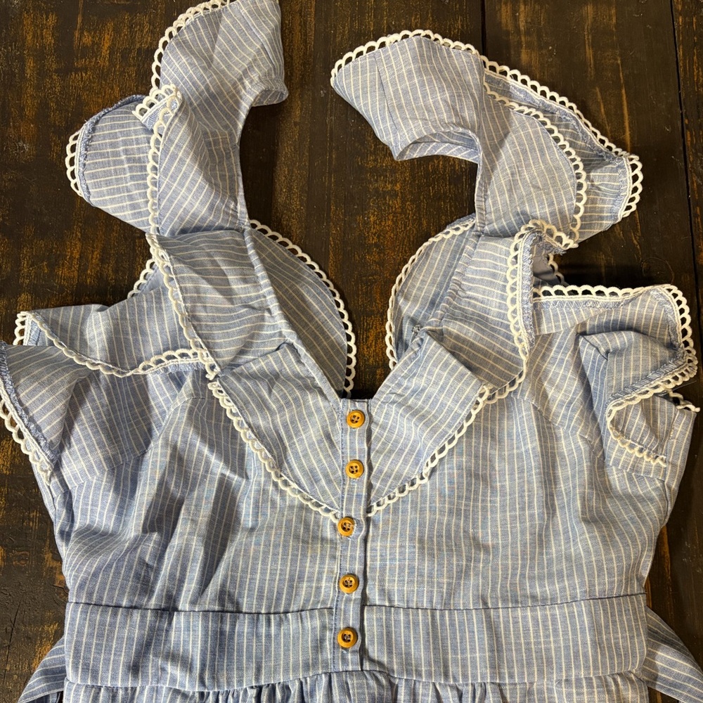 Hello Molly Blue Striped jumpsuit